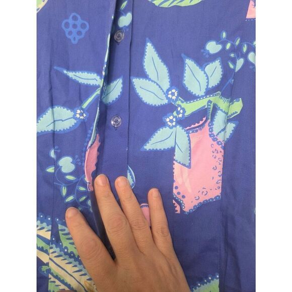 RARE Sheridan French Botanical Print Fruit Bird Shirt Dress - Picture 7 of 7